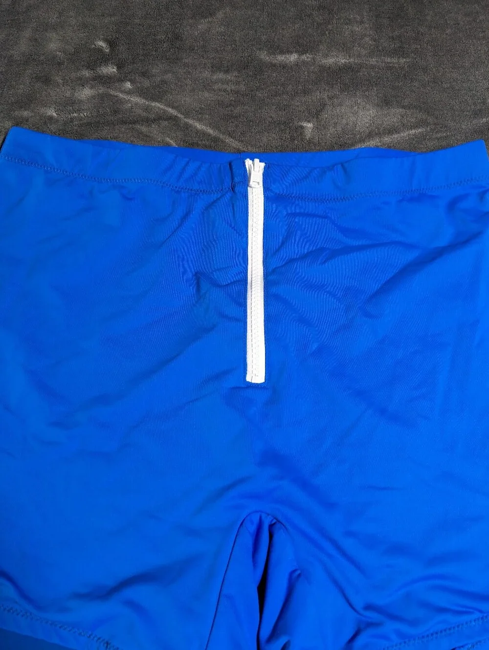Skims Sporty Zipper Swim Shorts In Cobalt Blue - Size XL